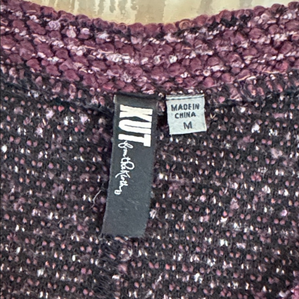Kut from the Kloth sweater purple and black women’s size medium - Picture 3 of 9